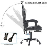 OS MOTOR Gaming Chair with Headrest and Lumbar Support, Ergonomic High Back Office Chair (White)