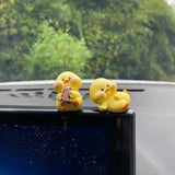5 Pcs Cute Car Dashboard Accessories - Funny Duck Car Rear View Mirror Accessories for Women Girls Dashboard Home Garden Office Decorations
