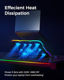 Laptop Cooling Pad, RGB Lights Laptop Cooler 9 Fans for 15.6-19.3 Inch Laptops