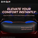 N-GEN Video Gaming Chair Ergonomic Computer Desk Office Chair with Lumbar Support Adjustable Height (Blue)