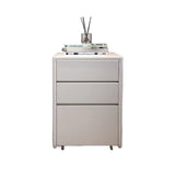 b89PvQuQt Office Cabinet Office File Cabinet Wooden Storage Small Mobile Drawer with Wheels Under Desk Short(White)