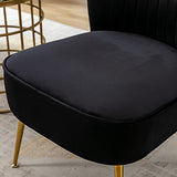 Velvet Accent Chair Set of 2 Comfy Living Room Chair Armless Slipper Chair Mid Century Side Single Sofa