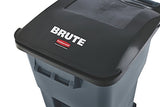Commercial Products Brute Step-On Rollout Trash/Garbage Can/Bin with Wheels 32 GAL Gray for Restaurants