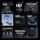 20xAll-in-1 Video and Audio Conferencing System 20X Optical Zoom USB3.0 HDMI PTZ Camera and Conference speaker