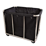 Utility Carts Black House keeping Laundry Trolley Storage Sorter Cart
