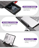 Computer Tray Laptop Stand with Book Stand,Wrist Rest, Storage Drawer Foldable Lap Desk for Adults Kids Writing Work Study Couch