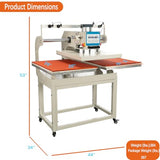 RENDGO 20x28 inch Dual Heat Press Machine, Pneumatic Heat Press Machine