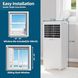 GarveeHome 8,000 BTU Portable Air Conditioner, 3-in-1 AC Unit with Dehumidifier & Fan, Cools up to 350 Sq.Ft., Smart Portable AC Unit with Control Remote, Quiet Sleep Mode, Window Kit Included