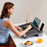 Lap Desk - Fits up to 17 inches Laptop Desk, Built in Mouse Pad & Wrist Pad for Notebook