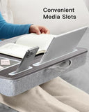 Lap Desk - Fits up to 17 inches Laptop Desk, Built in Mouse Pad & Wrist Pad for Notebook