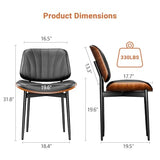 YaFiti Dining Chairs Set of 4, Mid Century Modern PU Leather Kitchen Chairs | Ergonomic Walnut Backrest