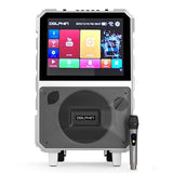 Dolphin KaraokeBox 85R Portable Karaoke Machine | 14" Tablet, Voice Modulation, HDMI, Bluetooth, USB, SD, FM | Rechargeable, 8" 100 Watts, Trolley Handle & Wheels