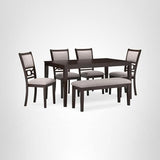 Signature Design by Ashley Langwest Classic Upholstered Dining Table and 4 Chairs and Bench, Set