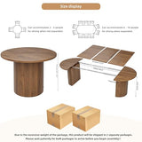 Conference Table for 4-10, 43-95 Inch Fluted Oval Meeting Room Table with Storage, 3 Leaf, Space Saving Circle Desk for Office