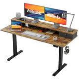 Agilestic 55 x 24 Inches Height Adjustable Electric Standing Desk with 2 Drawers