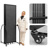 Foldable Privacy Screens Rolling Room Partition with arms Versatile Freestanding Dividers for Hospitals
