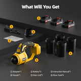 VASG Leaf Blower Cordless – Lightweight Handheld Electric Leaf Blower with Variable Speed, 21V 3×2.0Ah Batteries & Fast Charger for Effortless Lawn
