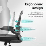 ALPHA HOME Ergonomic Office Chair with Adjustable Thickened Lumbar Support and Comfortable Design – Ideal Desk Chair for Home and Office, Black