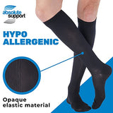 ABSOLUTE SUPPORT Made in USA - Compression Knee High for Women & Men 20-30mmHg - Graduated Support Opaque Compression Socks for Swelling, Pregnancy, Leg Pain - Black, Medium - A105BL2