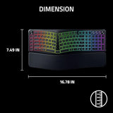Razer Pro Type Ergo Wireless Split Ergonomic RGB Keyboard: Adjustable Tilt, Wrist Rest, Natural Typing