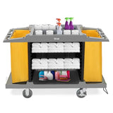 Multifunctional Hotel Cart,Commercial Traditional Cleaning Janitorial Room Service Housekeeping Cart