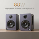 60W Desk Speakers for PC, Bluetooth 5.3 DSP, 24-Bit Optical, USB-C/AUX, Silk-Dome Tweeter, Carbon-Fiber Driver, for Laptop