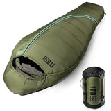 Mummy Sleeping Bag for Adults, 25℉-36℉ Cold Weather Backpacking Sleeping Bag, Lightweight 3-4 Season Winter Camp Bag with Adjustable Hood & Compression Sack, Machine Washable