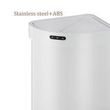 BXFIRS Stainless Steel Smart Sensor Trash Can Be Used in Home Living Rooms Offices Kitchens Corners Garbage bin(White-Fruit peach5)