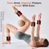 INDEPANDIA Wrist Ankle Weights for Women & Men, 4lbs Adjustable Weighted Bangles to Boost Calorie Burn & Strength, Arm & Leg Weights, Black & Red