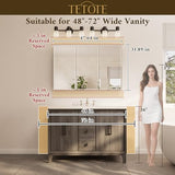 TETOTE 48 x 32 Bathroom Vanity Mirror Cabinet with Tempered Beveled Mirror Black Medicine Cabinet