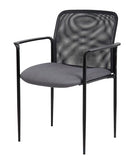 Boss Office Products Stackable Mesh Guest Chair in Grey