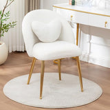 Hobooment Vanity Chair,Accent Makeup Comfy Cute Desk Girls Fluffy Chairs for Bedroom No Wheels