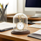 H&D HYALINE & DORA 3 x 4 Inch Clear Watch Glass Display Dome Cloche With Hook and Wooden Base, Bell Terrarium Jar for Watch Plants Medals Photos Collectibles