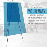 Art Supply 63" High Metal Folding Display Easel (6 Pack) - Adjustable Height, Instantly Collapses
