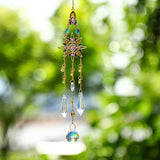 Hanging Sun Catchers with Crystals, Glass Icicle Prisms Rhinestones Suncatcher, Rainbow Maker Pendant Indoor Window Home Car Decor Gift