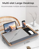 Lap Desk - Up to 17” Laptop Tray with Wrist Rest, Portable Handle, Fixed Mouse Pad