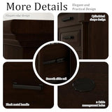 blini Large Farmhouse Executive Desk with Drawers，Wood Computer Desk