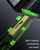 SSD Hard Drive, Up to 1100MB/s USB 3.2 Gen 2 Dual-Drive Type-C + A, Portable Thumb SSD-Stick,