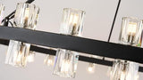 60 Inch Black Wagon Wheel Chandelier with Crystal Shade, 60 Lights