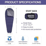 QEZER Down Mummy Sleeping Bag for Adults, 18°F to -11°F Cold Weather Winter Lightweight Compact for Camping Backpacking Hiking, Snow Camping Sleeping Bag with 600 Fill Power Down