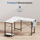 Sweetcrispy L Shaped Desk - Computer Desk Corner Desks Gaming Desk PC Table with CPU Stand Side Bag for Home Office