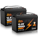 12V 100Ah LiFePO4 Battery, BCI Group 31 Deep Cycle Battery, 2 Pack