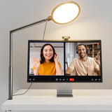 Weilisi 10.2" Desk Ring Light with Stand, 360° Rotate Desk Lamps for Home Office with C-Clamp