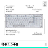 Customizable Keyboard with Vibration Absorbing Gasket, Backlit Keys, Bluetooth, USB-C Charging, for PC, Mac, Laptops - Off