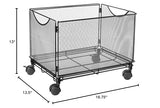 Safco Onyx Rolling Cart Desktop Tub File, Fits Letter-Size Hanging Folders, Collapsible Desk Organizer, Durable Steel Mesh Construction, Black