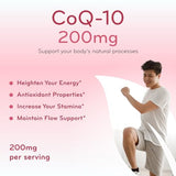 CoQ10 200mg Softgels - Quick Absorption Coenzyme Q10 200mg Potent Antioxidant for Heart Energy and Aging Support - High Stability CoQ10 Ubiquinone Soft Gels - Made in a cGMP US Lab (60 Servings)