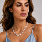 Belacqua 16 to 20 Inches Lab Grown Diamond Graduated Riviera Tennis Necklace