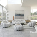 Comfy Upholstered Sofa, Mesh Fabric 3D Honeycomb Shape Modern Couches for Living Room, Apartment (Light Grey, 1 Seater