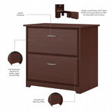 Bush Home Cabot 2 Drawer Lateral File Cabinet in Harvest Cherry, Home Office Chest for Letter
