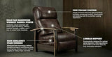 Trend Manor Whiskey Barrel Recliner Chair | Handcrafted from Authentic Whiskey Barrels | Italian Leather | Made in USA | Caramel Finish | Comfortable Recliner